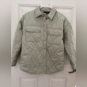 Size M Blu. Pepper Women's Ls Pole Green Quilted Snap Front Born Chore Jacket